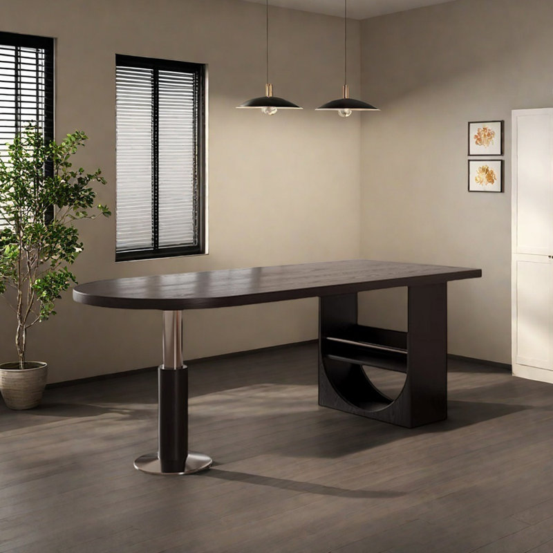 Unique And Durable Solid Wood Storage Dining Table, 29.52"H x 62.99"L x 27.55"W