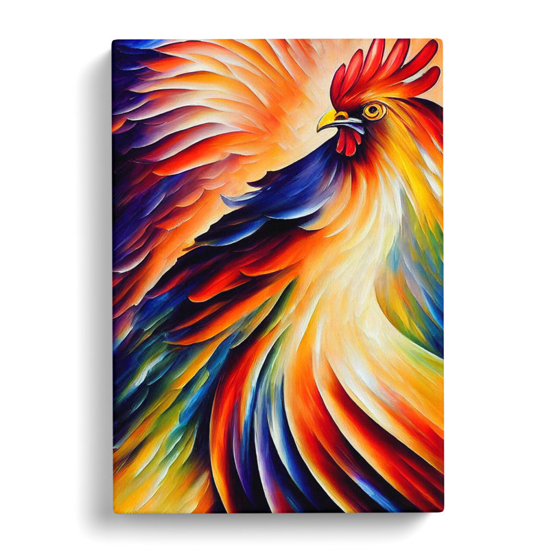 Mauritane Rooster Painted - Wrapped Canvas, 76cm H x 50cm W