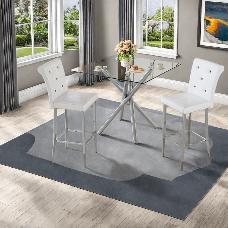 Ensembles de table de salle à manger modernes et peu encombrants, en métal et en verre, pour les petites cuisines