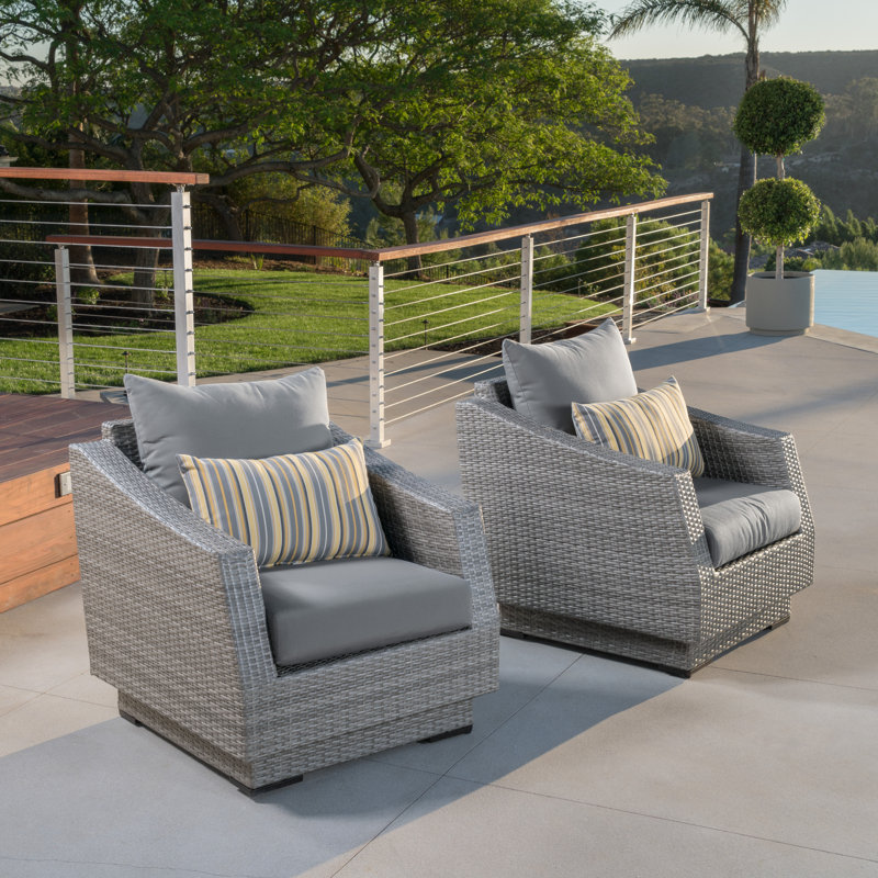 Fionnula Patio Chair With Sunbrella Cushion Covers, Charcoal Grey Sunbrella®