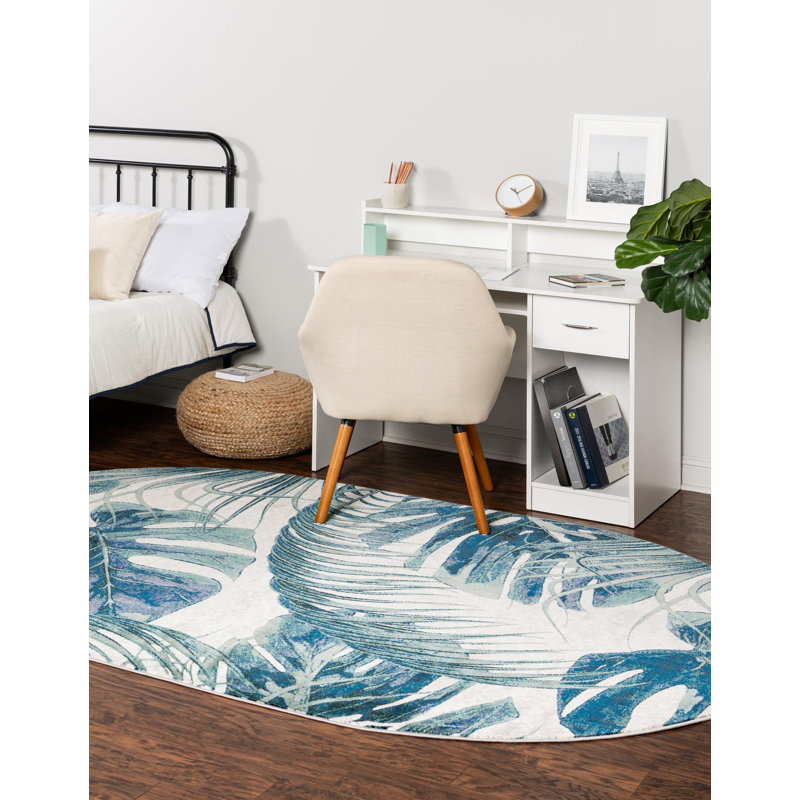 Abira Floral Indoor Rug, Oval 7'10" x 10'