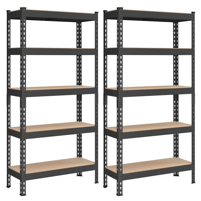 5-Tier Adjustable Shelving Units (Set of 2), 59.1" H x 59" W x 11.8" D