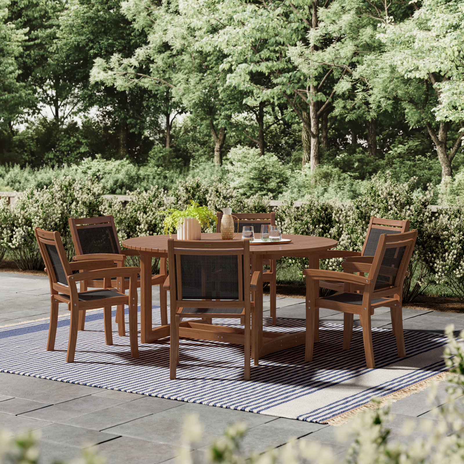 Fleur 63" Eucalyptus Patio Dining Set