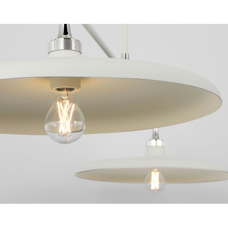 Piatto 63" Linear Pendant with Shade, Polished Nickel/Plaster White