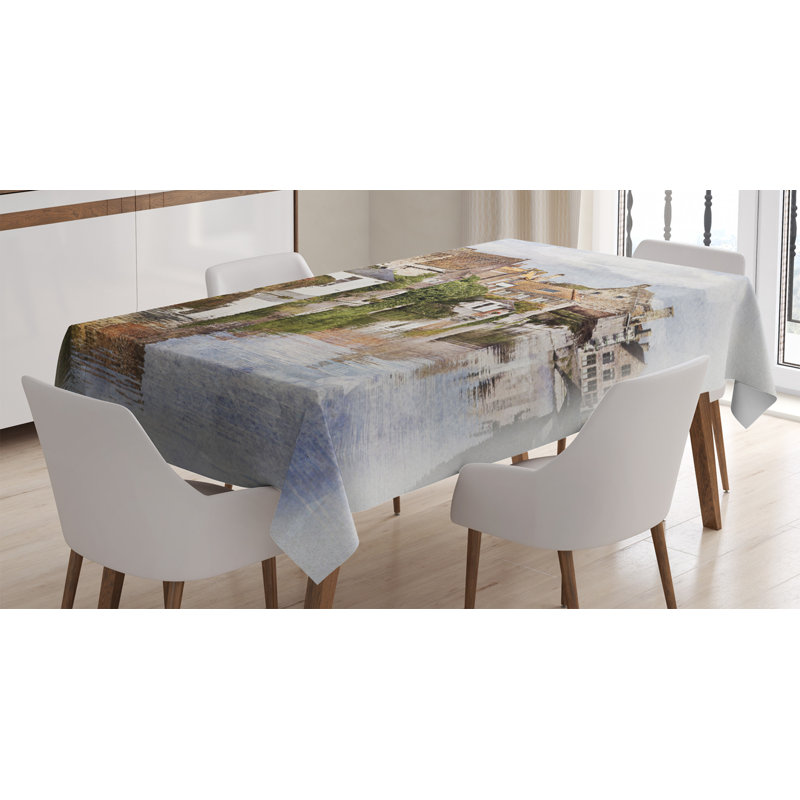 Nappe d’architecture classic gothic bruges canal view build, 70 po x 52 po