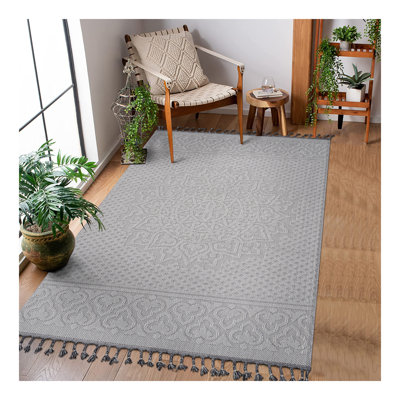 Collection White/Ivory /Medallion Indoor/Outdoor Area Rug