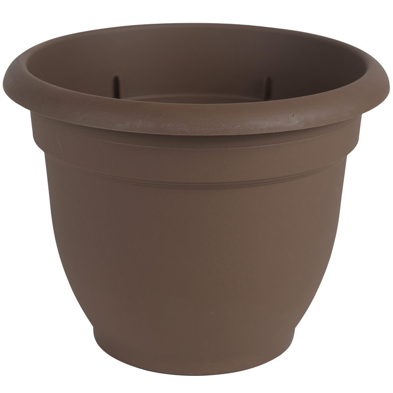 Pot à fleurs intérieur / extérieur Traditional, H 13,75 po x l 17,75 po x P 17,75 po, Chocolat