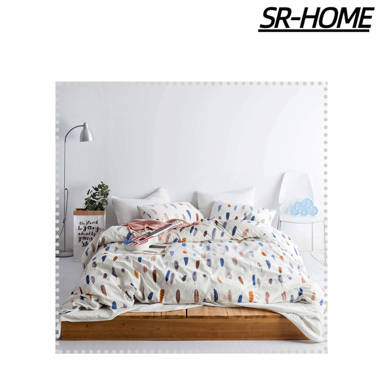SR-HOME Cotton Floral Duvet Cover Set