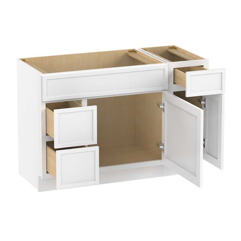 Base de meuble-lavabo simple 48 po seulement, Blanc