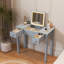 Bureau de coiffeuse multifonctionnel avec éclairage réglable à 3 niveaux avec miroir rabattable et rangement Table de maquillage profonde 15,75 po 2 tiroirs et 3 boîtes de rangement amovibles Bureau de bureau compact gris-223850275