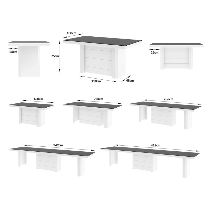 Oiva 100 cm Extendable Rectangular Dining Table