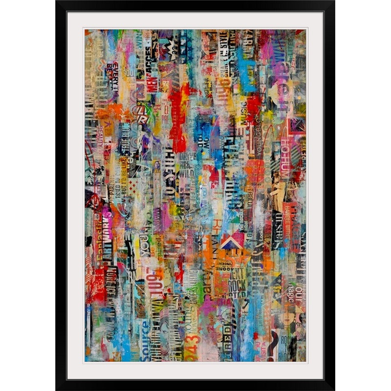 «Abstract Metromix 22» par Erin Ashley, impression, Cadre noir, H 26 po x l 20 po x P 1 po