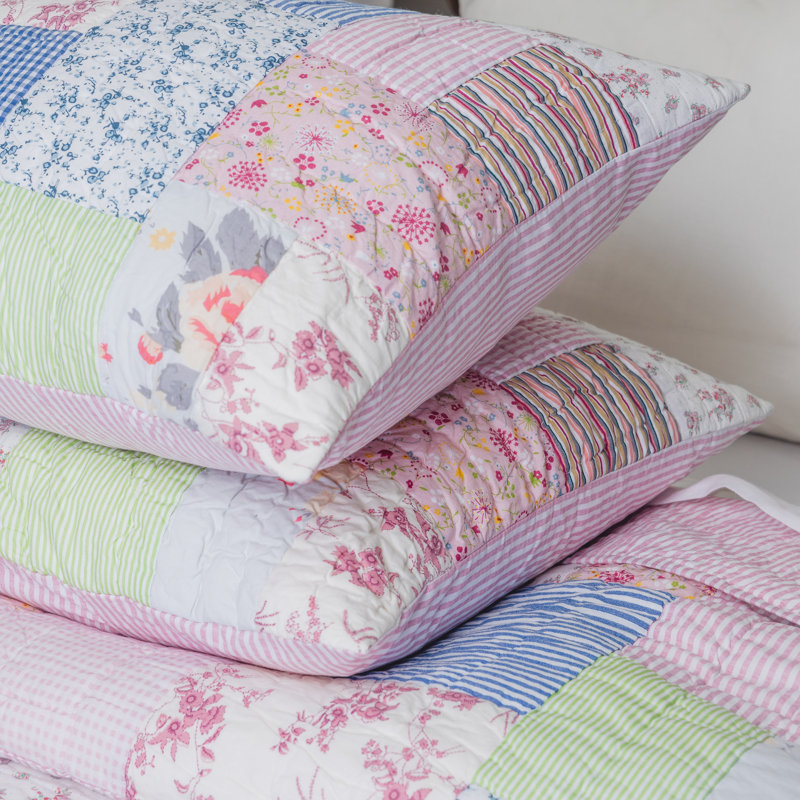 Lattice Percale Quilt Set, Queen Quilt + 2 Pillow Shams