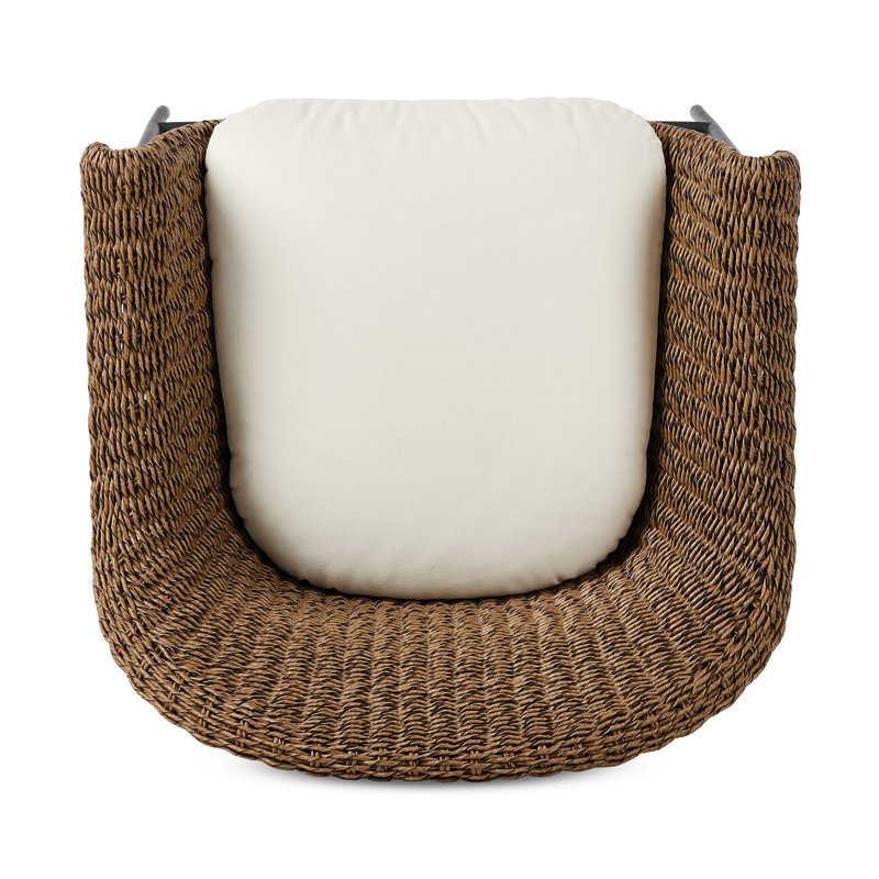 Suerte Outdoor Bar Stool, Black/Brown, Cream