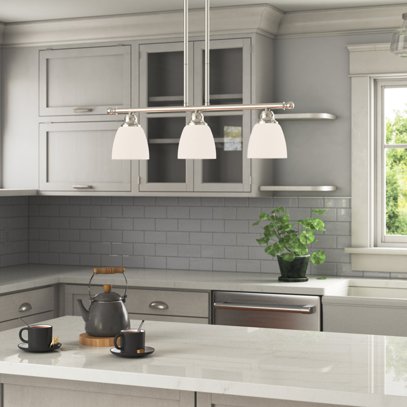 Mayday 3 - Light Kitchen Island Pendant, Brushed Nickel