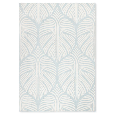 Tapis d'intérieur / extérieur à feuilles de palmier Tommy Bahama bleu / ivoire
