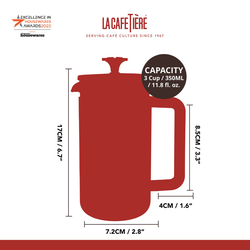 Pisa 0.35L Cafetiere, Silver