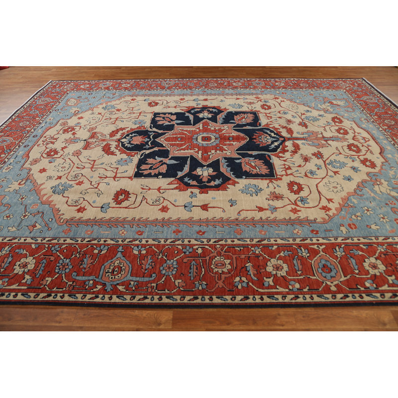 One-of-a-Kind 9'9" x 13'0" Rectangle Wool Area Rug in Beige and Blue
