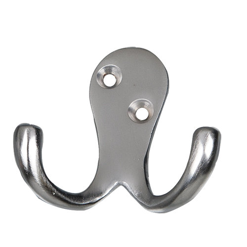Aralia Brass Wall Wall Hook, Satin Chrome