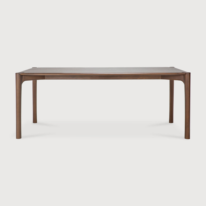 PI Solid Oak Dining Table, 30"H x 79"L x 37.5"W, Teak Brown