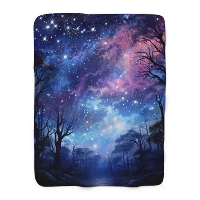 Starlight Symphony - couverture en sherpa de qualité supérieure 1 pièce - reproduction d'art luxueuse