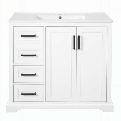 Meuble-lavabo moderne avec lavabo en céramique et nombreuses options de rangement