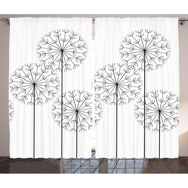 Birkland Semi Sheer Curtain Pair, 54" W x 108" L