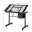 Bureau de dessin réglable réglable avec 2 tiroirs en tissu et 4 roulettes-850781498