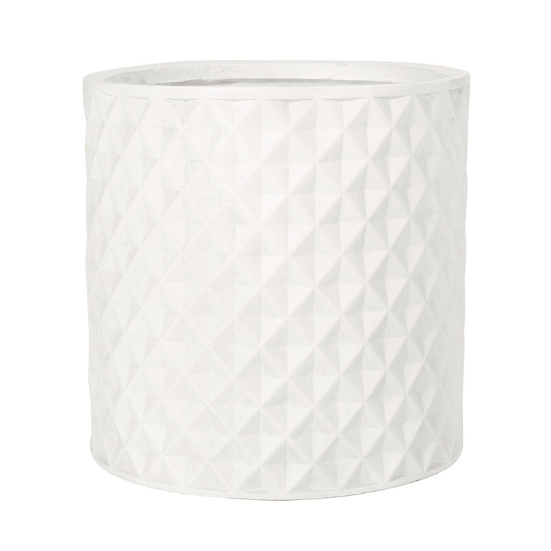 Planter - 15.73" Dimension Lightweight Concrete Antique White Enhances Outdoor Atmosphere Improves Garden Look