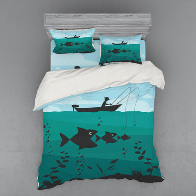Fishing Coastal Duvet Cover