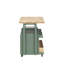 Chariot de cuisine roulant vert et naturel avec rangement 43 po