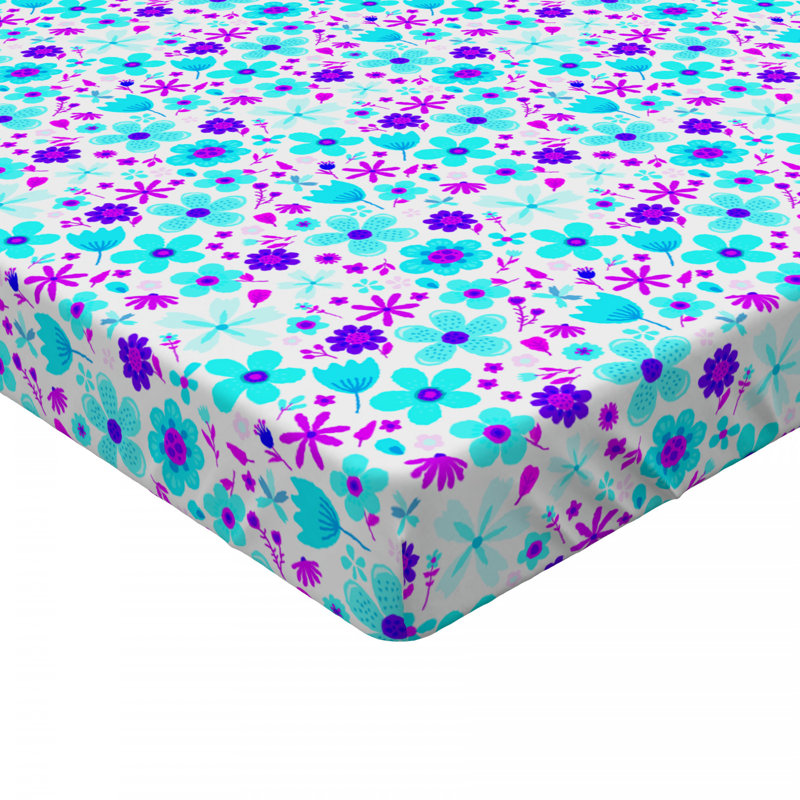 Microfiber Floral Fitted Sheet, Queen Fitted Sheet