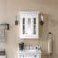 Armoire à pharmacie de 35 po avec miroir, 5 tablettes fermées et réglables, armoire de rangement murale avec portes en verre