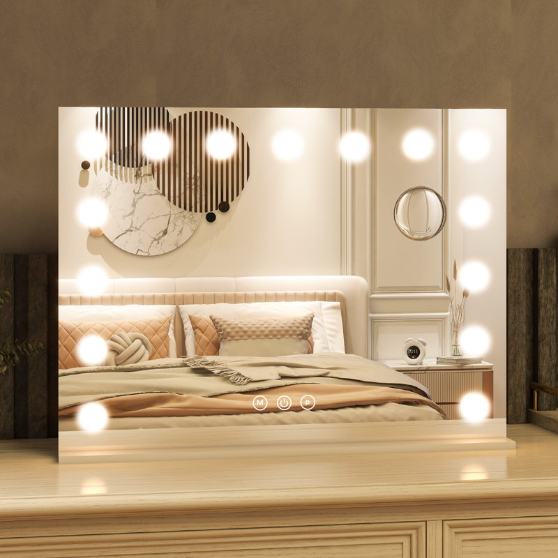Miroir de maquillage rectangulaire avec loupe 23 po x 18 po