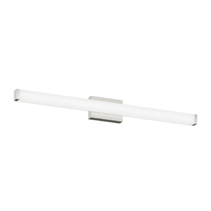 Luminaire de salle de bain à DEL écoénergétique de style moderne pour meuble-lavabo, finition nickel brossé