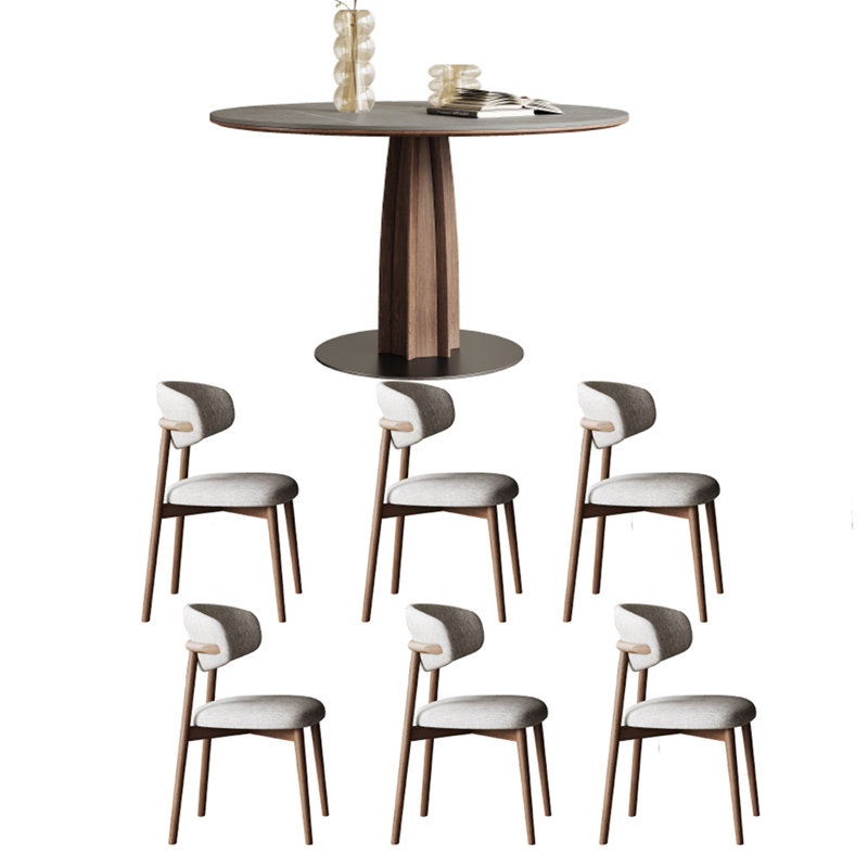 Matte Slate & Wood Dining Table Sets., 7