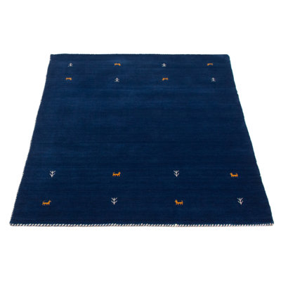 Kashkuli Gabbeh Blue Rug 4'10" x 6'3"