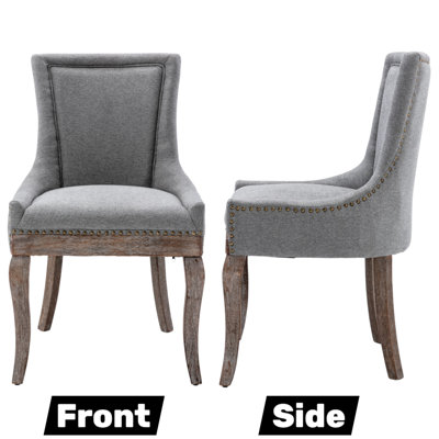 Linen Upholstered Side Chair  Dining Chair