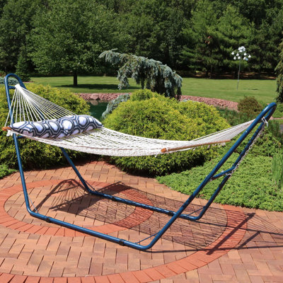 Aikens 2-Person Quilted Polyester Spreader Bar Hammock with Stand