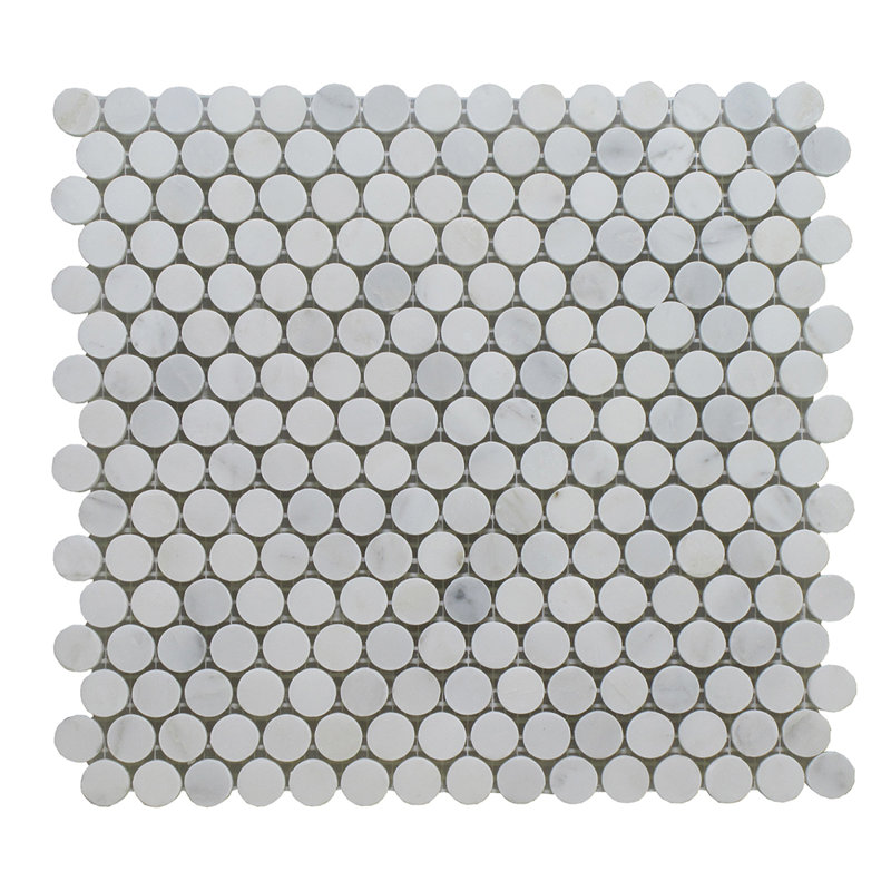 Arabescato Marble Penny Round Mosaic Wall Tile