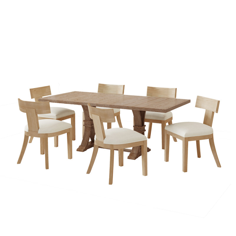 Blaise Modern Rustic Expandable Rubberwood Dining Set