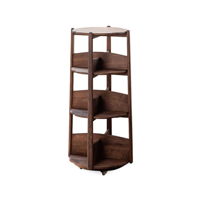 Walnut Modern Solid wood Rotating Bookshelf