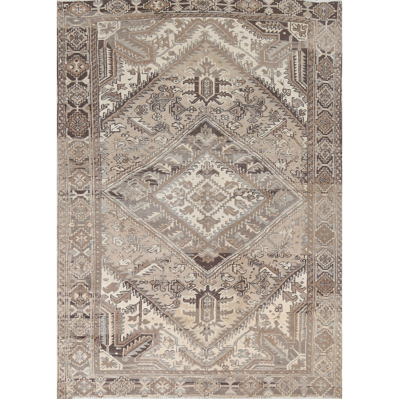 Tapis rétro géométrique vieilli 7 x 9