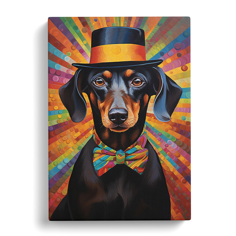 Dachshund Informel No.2 - No Frame Print, 50cm H x 35cm W x 3cm D