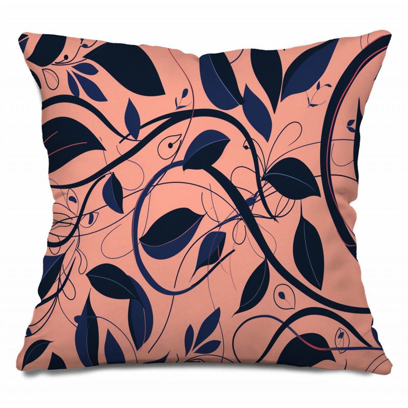 Coussin décoratif Coral Vines, Illustration, H 16 po x l 16 po