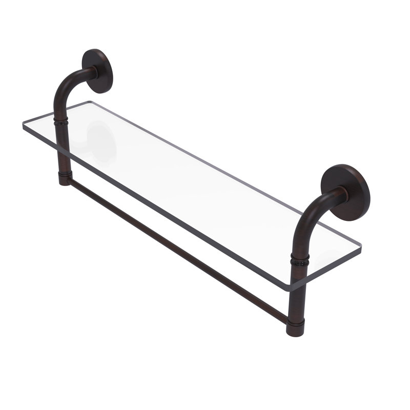Tioga Bracket Shelf with Towel Bar, Venetian Bronze, 8" H x 22" W x 5" D
