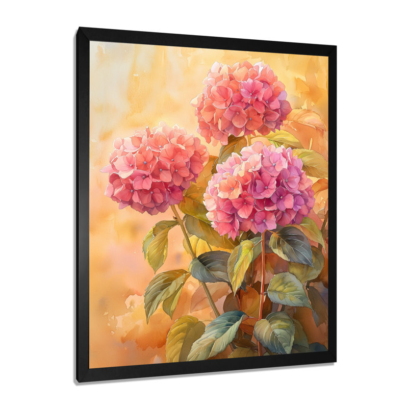 Altona - Art mural sur toile florale, H 32 po x l 16 po, Noir, noir, noir, noir, Avec cadre