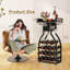 Plancher autoportant pour porte-bouteilles de vin, porte-bouteilles pour 15 bouteilles de vin avec porte-verres, armoire à vin avec bar et tiroir de rangement pour la maison, cuisine, salle à manger, noir-73179234