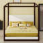 Lit plateforme à baldaquin pour chambre à coucher, tête de lit tapissier-129598497-129598494