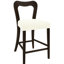 De 2 tabourets de comptoir beige et brun foncé, bois d'hévéa massif naturel, conception moderne épaisse, dossier ergonomique pour plus de confort, tabourets sans accoudoirs, fabriqué à partir de pieds élégants, confort esthétique incurvé,-979689306-979689316